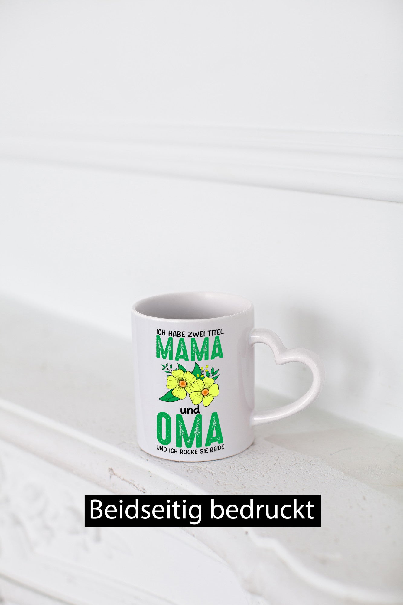 Zwei Titel Oma und Mama | Blumen Großmutter lustig Familie Geschenkidee