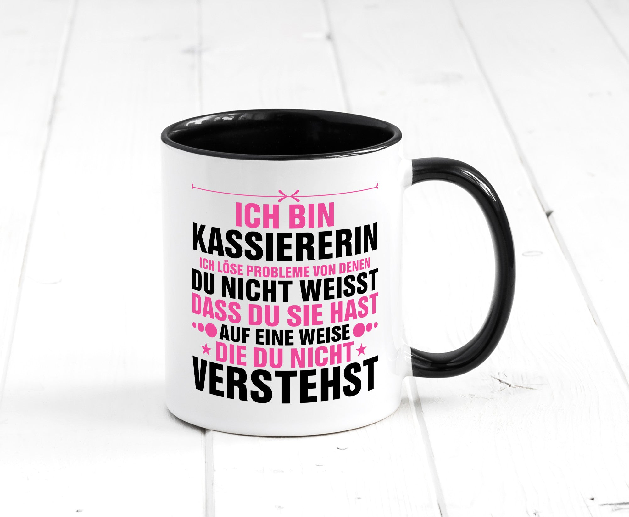 Löse Probleme: Kassiererin v2 lustiger Spruch Geschenk Humor Geschenkidee Tasse