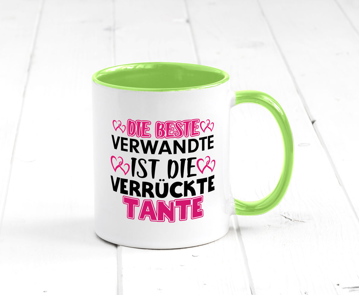Verrückte Tante | Spruch Patentante Verwandtschaft lustiger Geschenk Humor Tasse