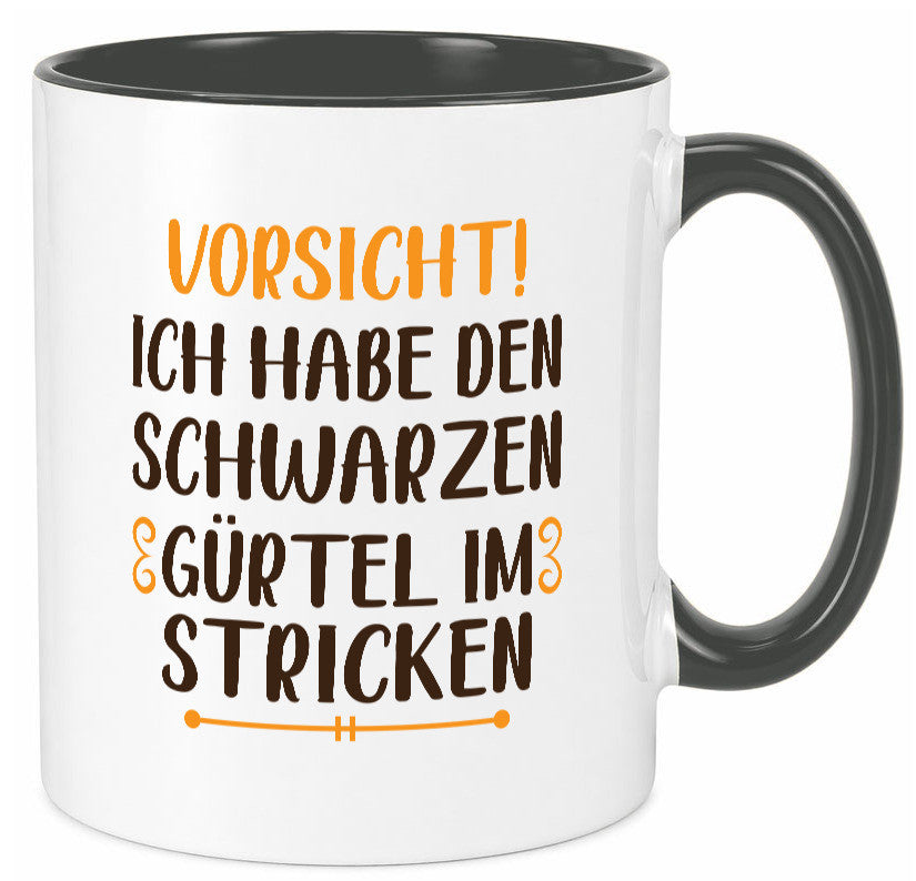 Schwarzen Gürtel im Stricken | Stricknadel lustiger Spruch Geschenk Humor