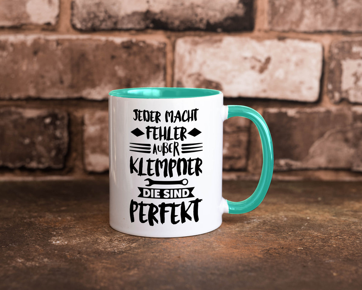 Jeder macht fehler nur Klempner sind Perfekt Humor Geschenkidee Tasse