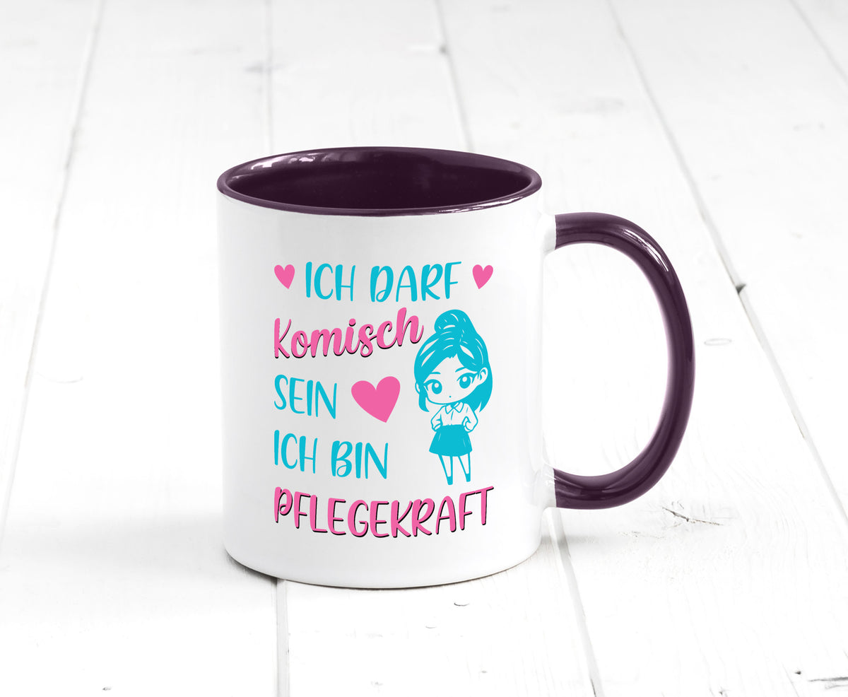 Ich darf komisch sein | Pflegekraft Geschenkidee Humor Tasse
