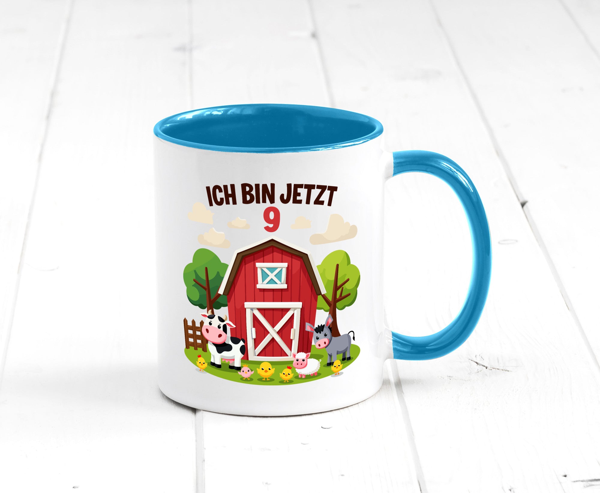 9. Geburtstag | 8 Jahre Bauernhof und Tiere Humor Geschenkidee Tasse