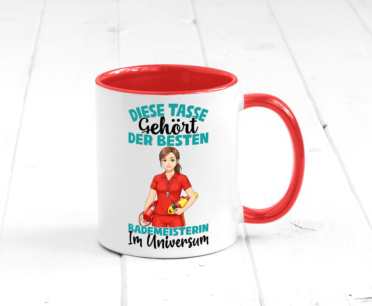 Im Universum: Bademeisterin | Schwimmmeisterin Geschenk Humor Geschenkidee Tasse