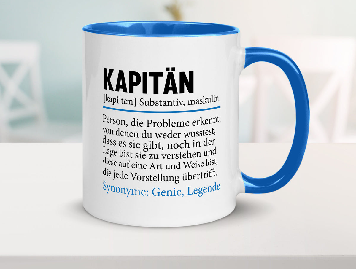 Kapitän | Spruch lustig Schiffskapitän Schiff Geschenk Humor Geschenkidee Tasse