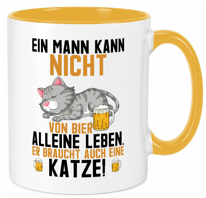Von Bier leben | Mann braucht eine Katze Katzenliebhaber Geschenk Tierliebhaber