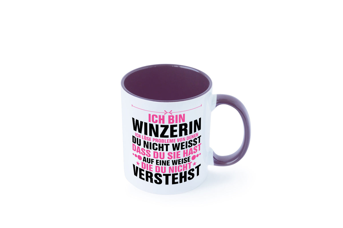 Löse Probleme: Winzerin | Weinbauer Wein Humor Geschenkidee Tasse