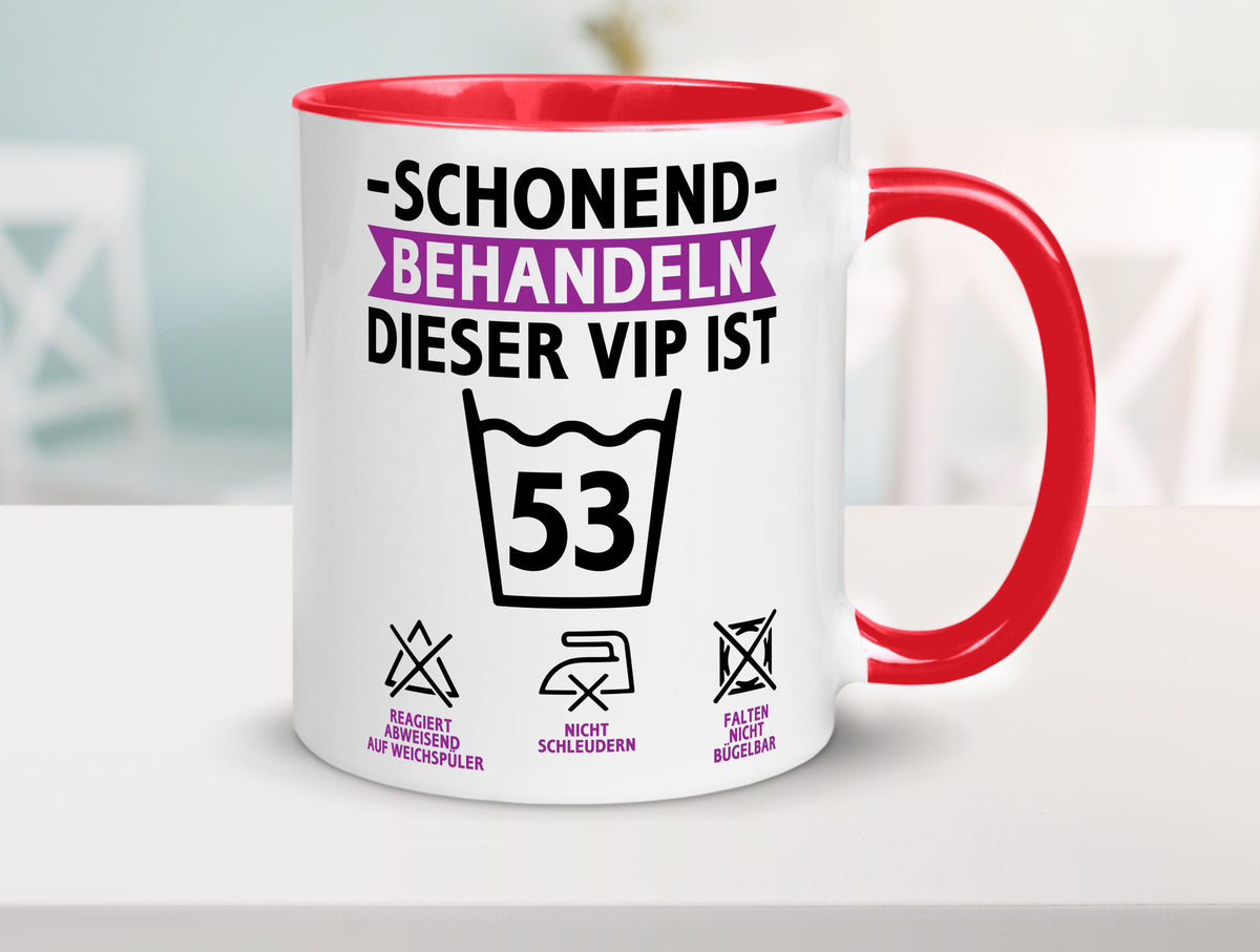 53 Geburtstag | schonend behandeln Jahre v2 lustiger Spruch Geschenk Tasse
