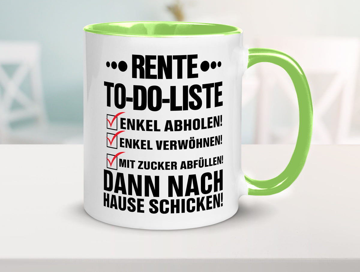 Rente To-Do-Liste | Rentner Tasse Enkel verwöhnen Geschenk Ruhestand Jubiläum