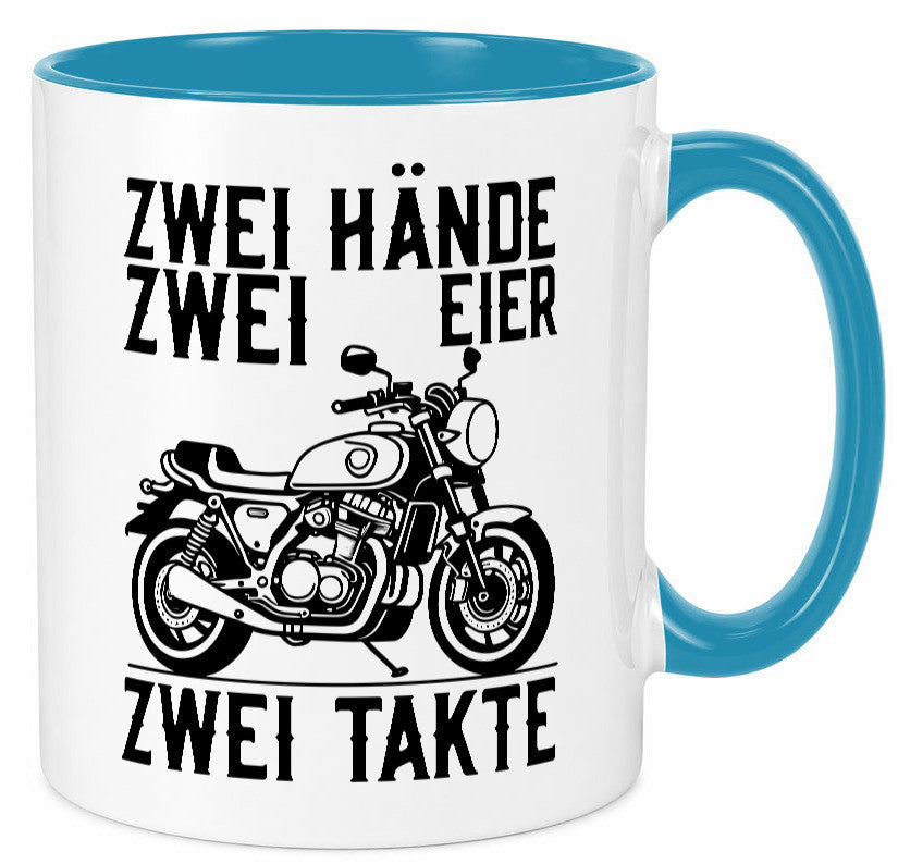 Zwei Hände | Zweitaktmotor Motorrad Moped Biker Geschenkidee Humor Tasse