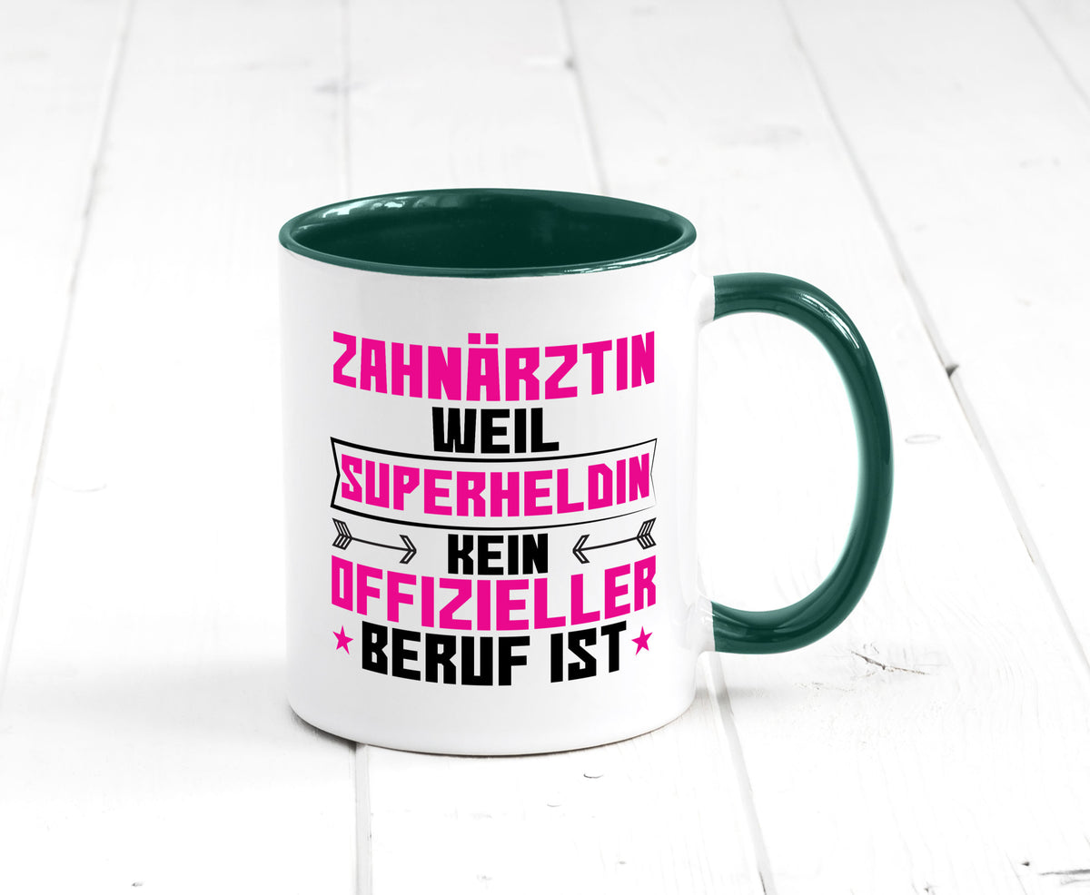 Superheldin Zahnärztin | Zahnmedizin Beruf Geschenkidee Arbeit Kollegen Büro Tasse