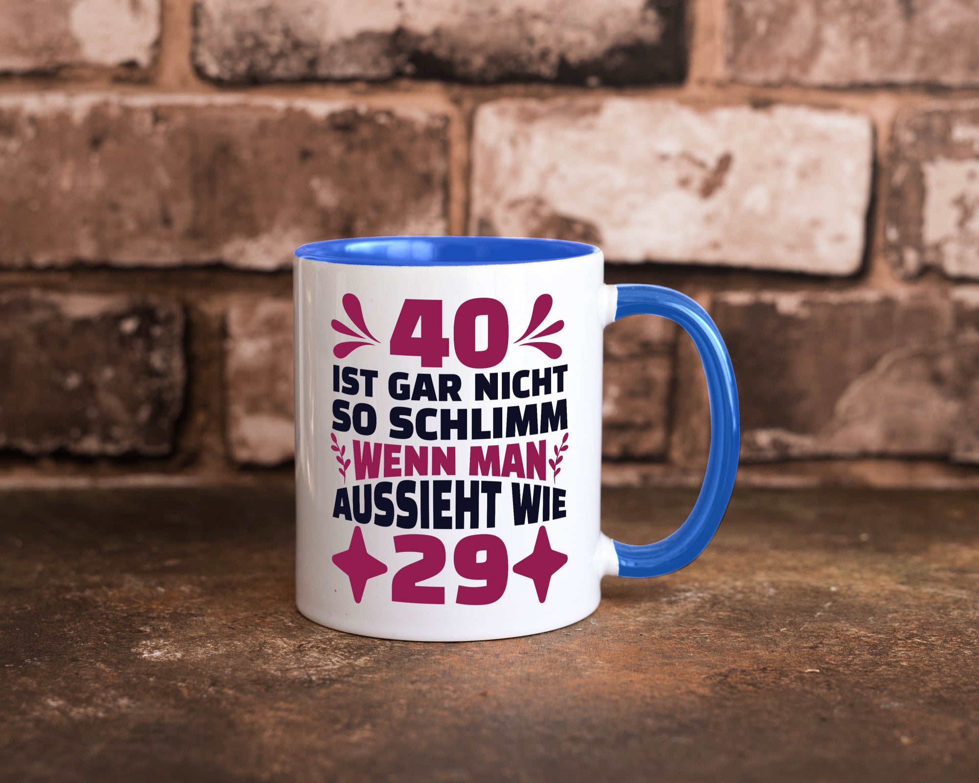 40 ist gar nicht schlimm | 40. Geburtstag Jung aussehen Geschenkidee Humor Tasse