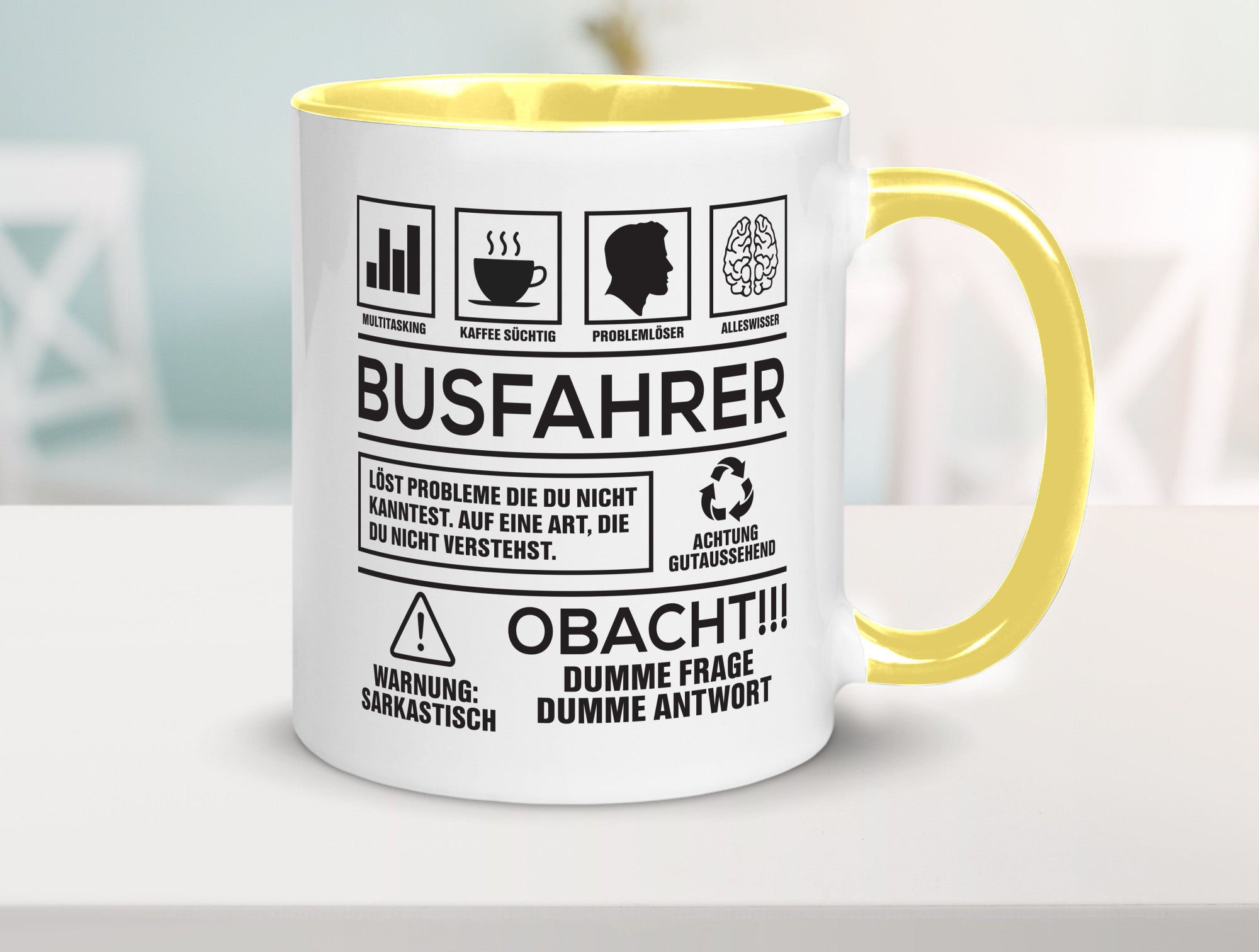Achtung Probleme Busfahrer | Berufsfahrer Fahrer Geschenk Arbeit Kollegen Büro