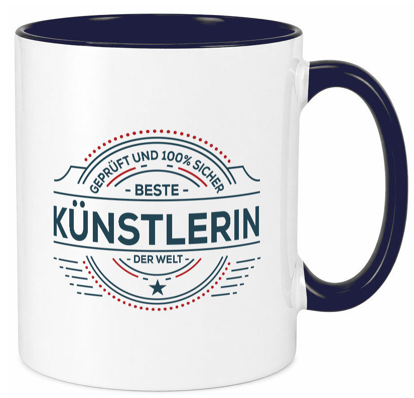 Geprüft und sicher: Künstlerin| Spruch lustig | Kunst Humor Geschenkidee Tasse