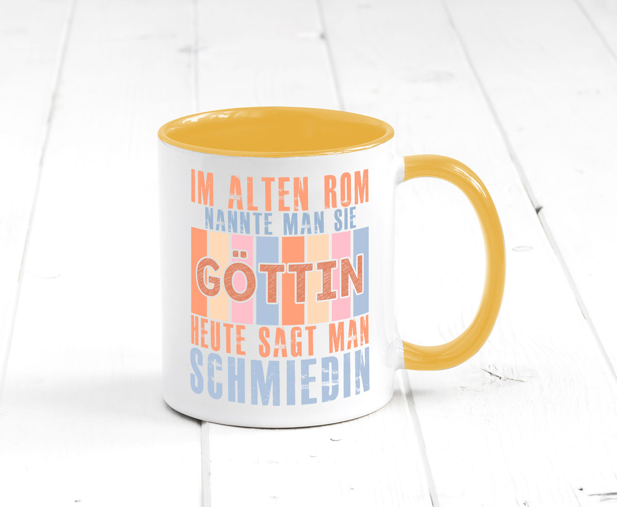 Heute sagt man: Schmiedin | Schmied Beruf Schmiederei lustiger Spruch Geschenk Tasse