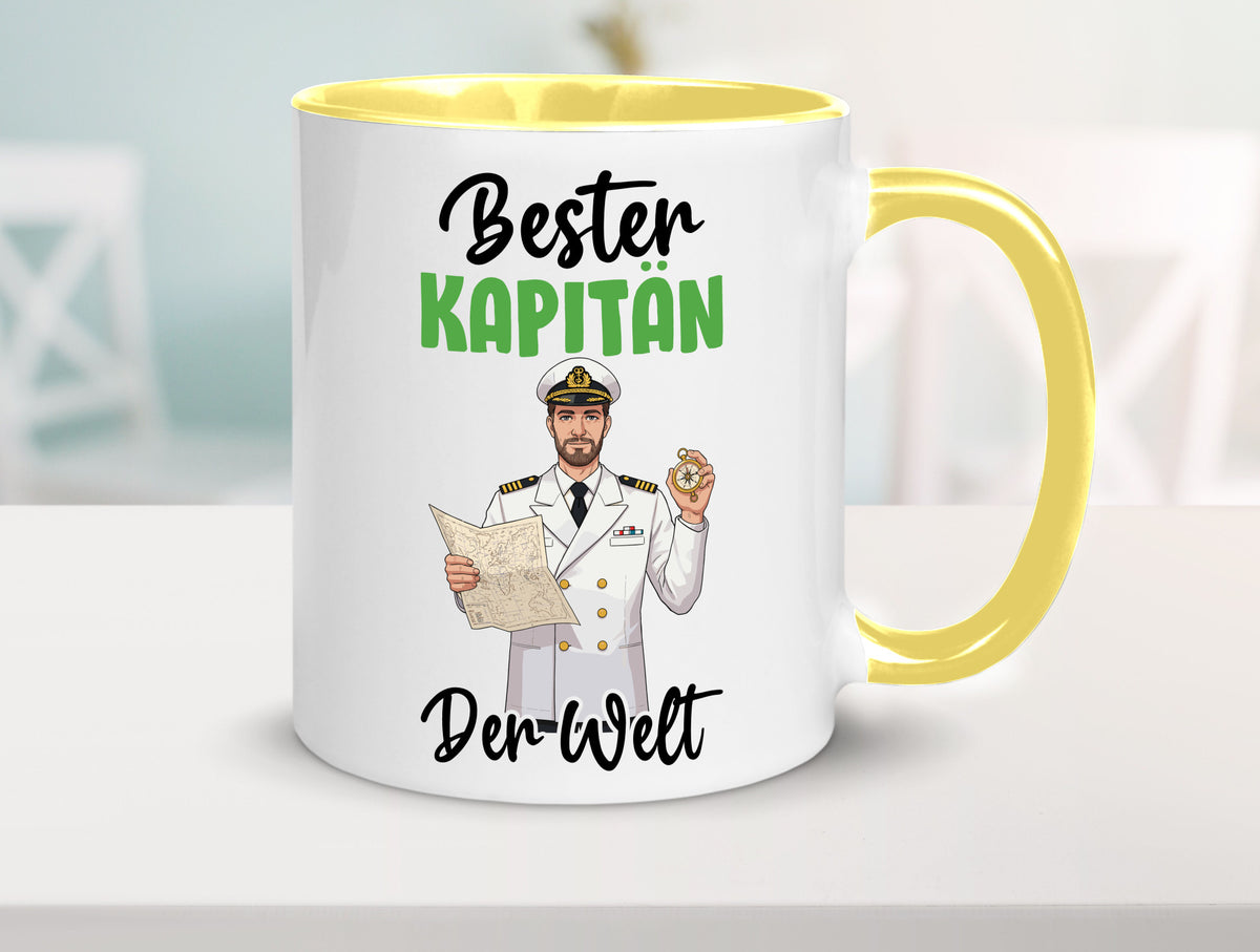 Bester Kapitän | Schiffskapitän Schiff v2 Geschenk Humor Geschenkidee lustiger Tasse