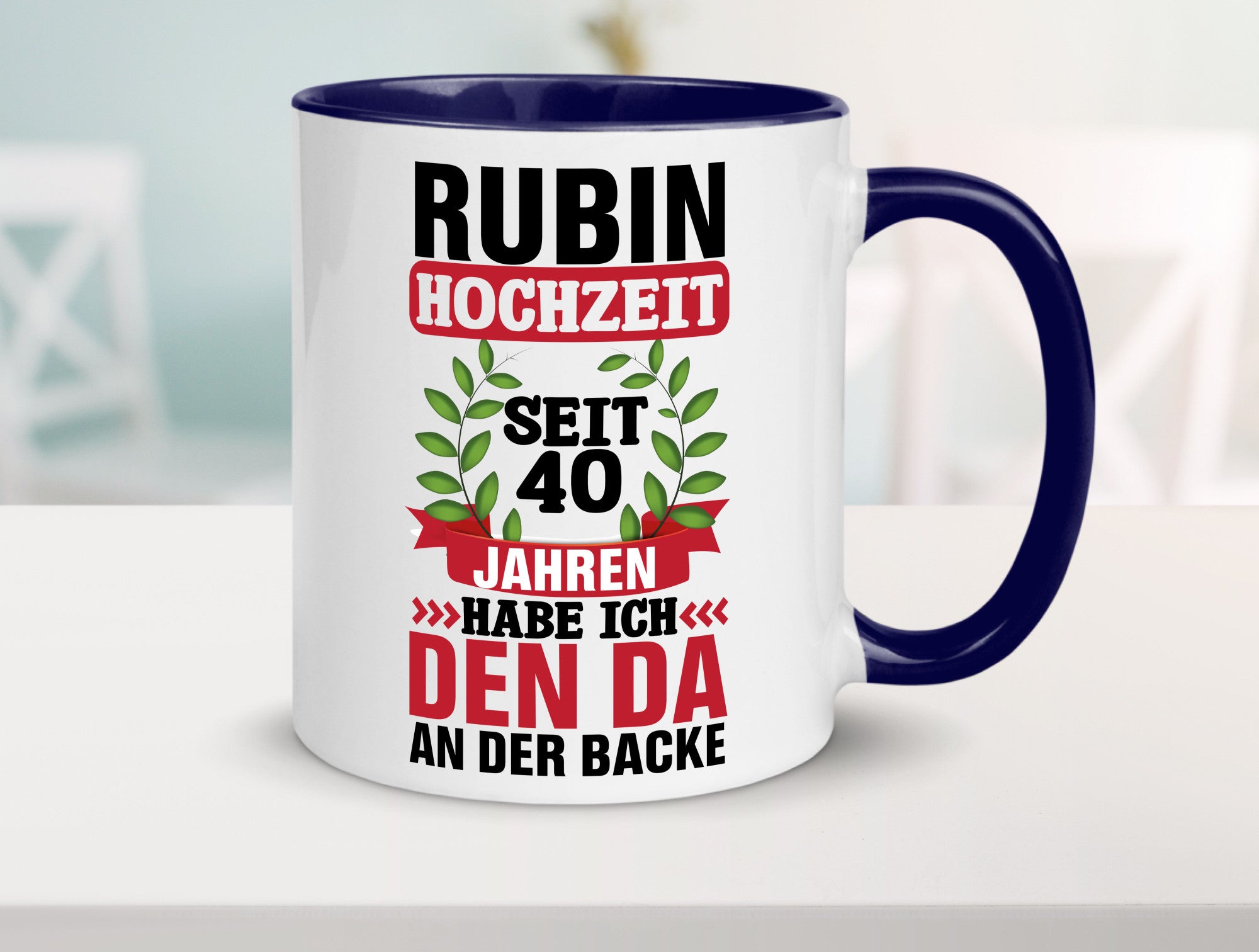 Rubin Hochzeit | 40 Jahre Verheiratet Humor Geschenkidee Tasse