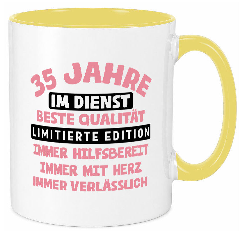 35 Jahre im Dienst | Jubiläum Arbeit v11 lustig Kollegen Büro Geschenk Tasse
