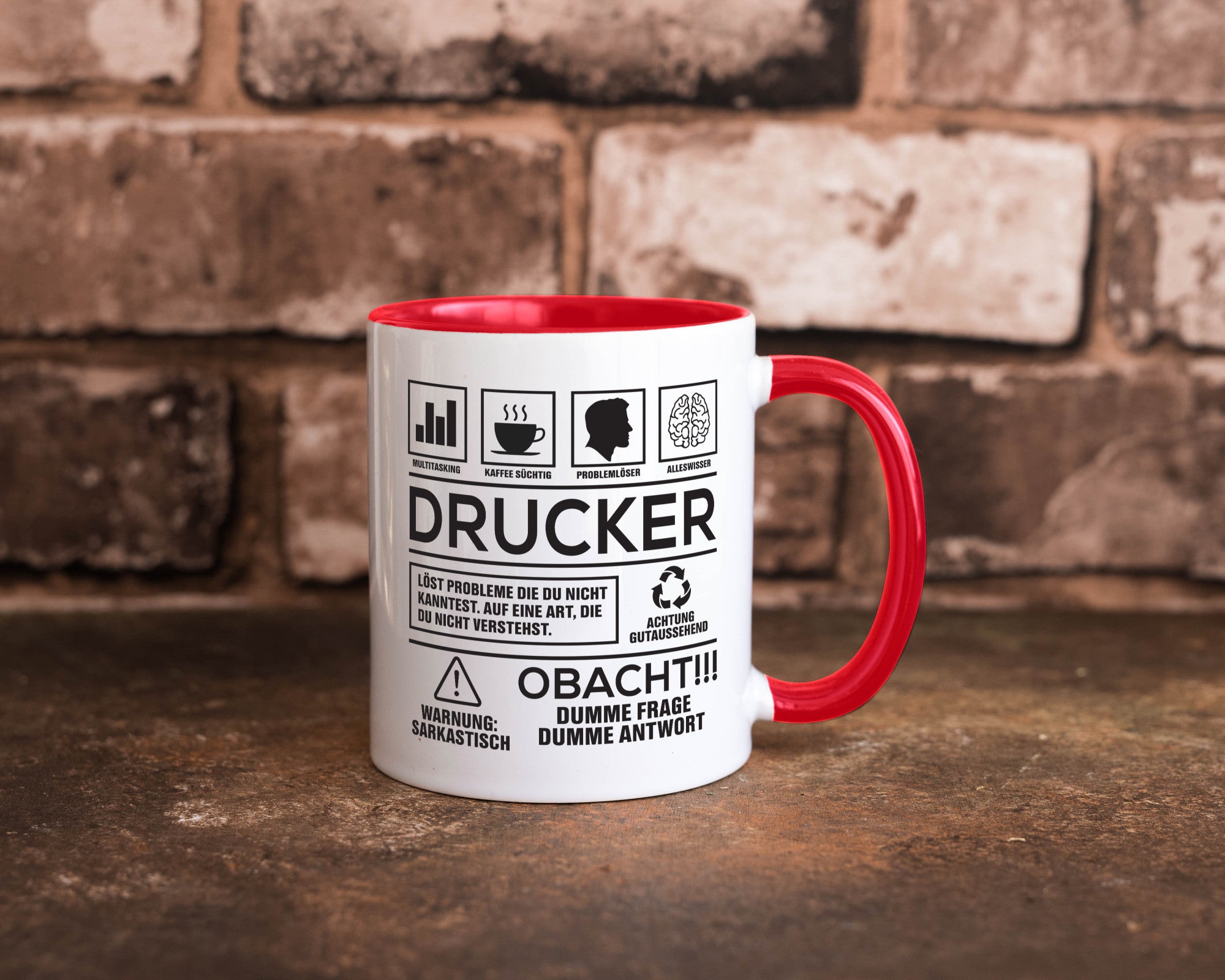 Achtung Probleme Drucker | Druckerei Print Medien Humor Geschenkidee Tasse