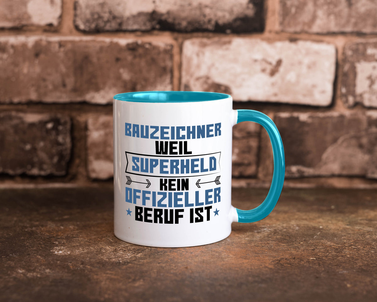 Superheld Bauzeichner | Zeichner Geschenk Humor Geschenkidee lustiger Spruch Tasse