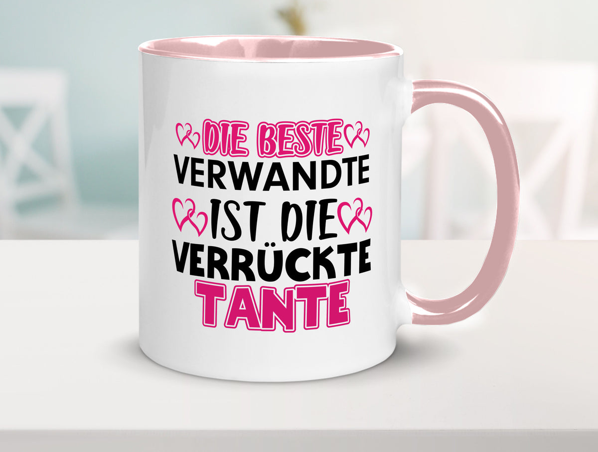 Verrückte Tante | Spruch Patentante Verwandtschaft lustiger Geschenk Humor Tasse