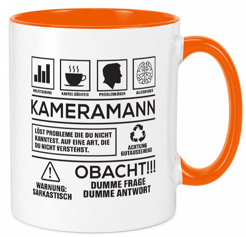 Achtung Probleme Kameramann | Kamera lustiger Spruch Geschenk Humor Tasse
