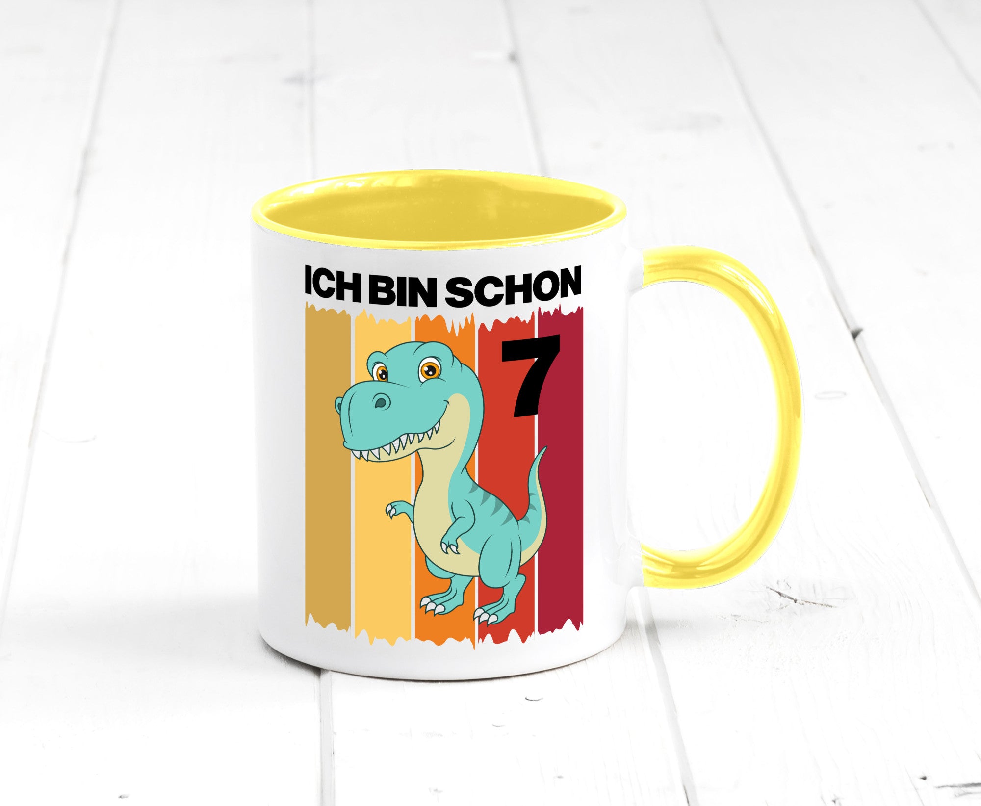 7. Geburtstag | 7 Jahre Dinosaurier lustiger Spruch Geschenk Geschenkidee Tasse