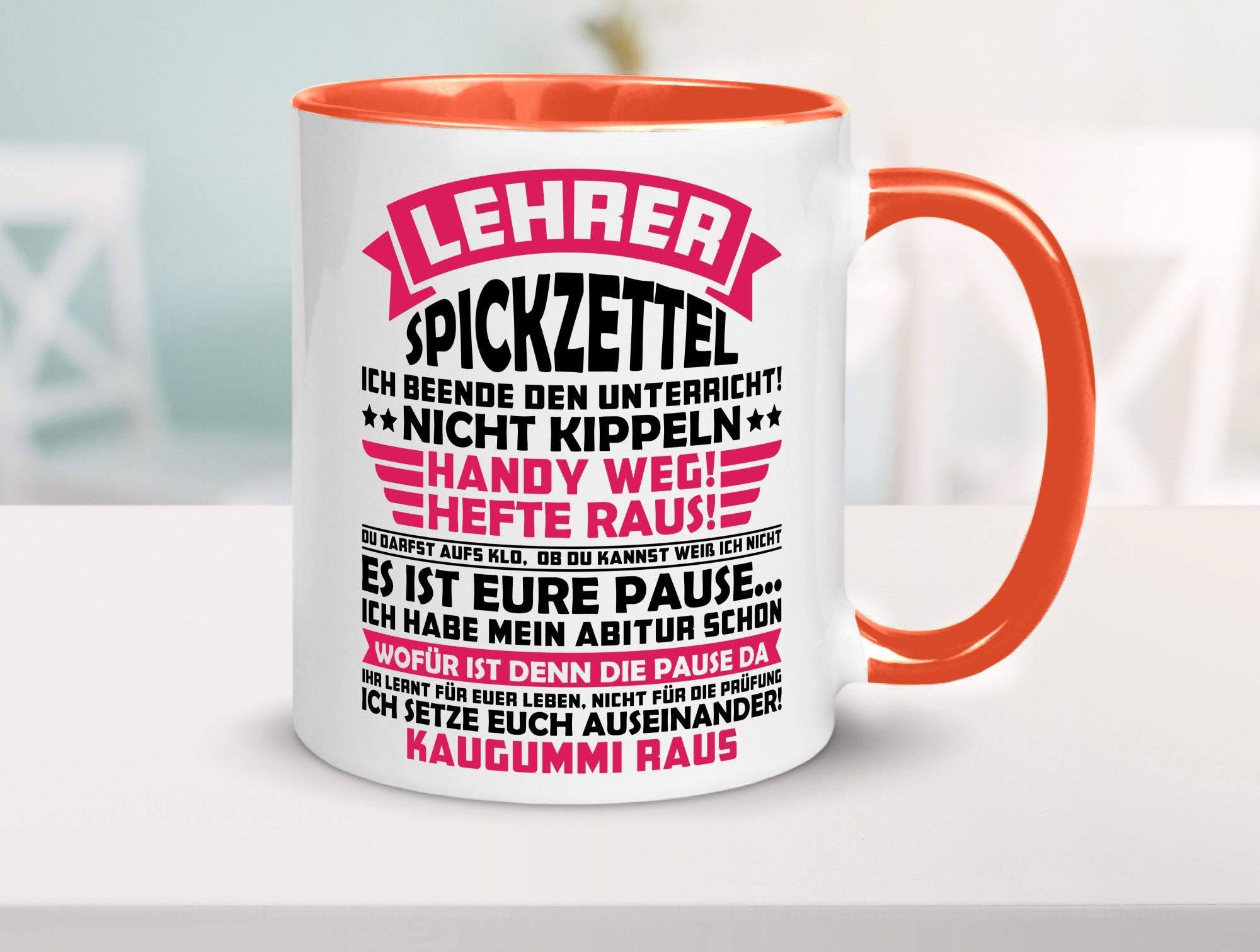Lehrer Spickzettel | Beruf Tasse lustiger Spruch vl8 Geschenkidee Arbeit
