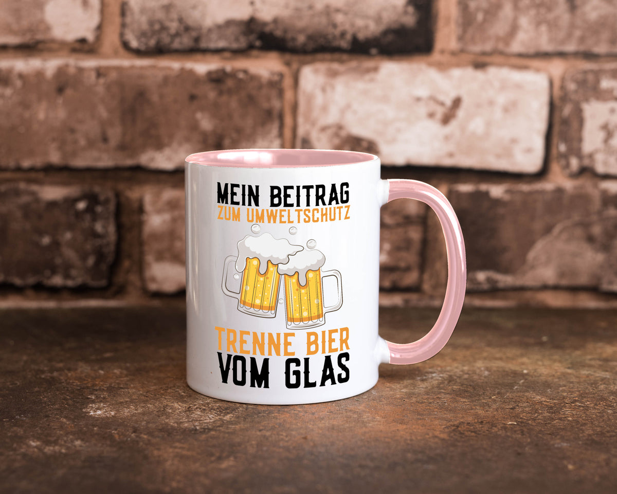 Beitrag zum Umweltschutz | Biertrinker Party Pils lustiger Spruch Geschenk Tasse