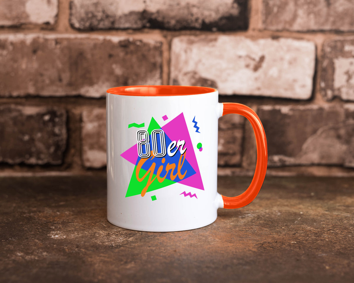 80er Girl - Jahre bunt + verrückt retro Humor Geschenkidee Tasse