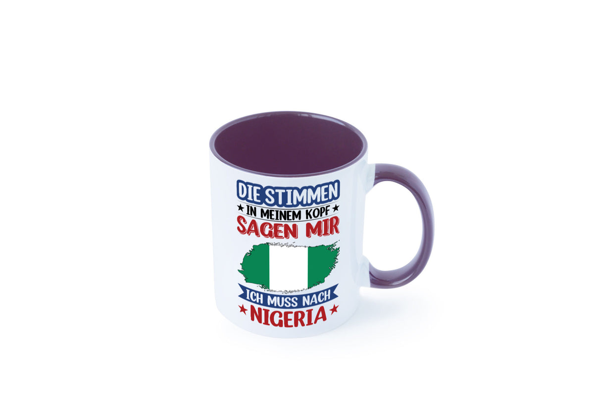 Nigeria | Urlaub Stimmen in meinem Kopf Traumland Geschenk Humor Geschenkidee Tasse