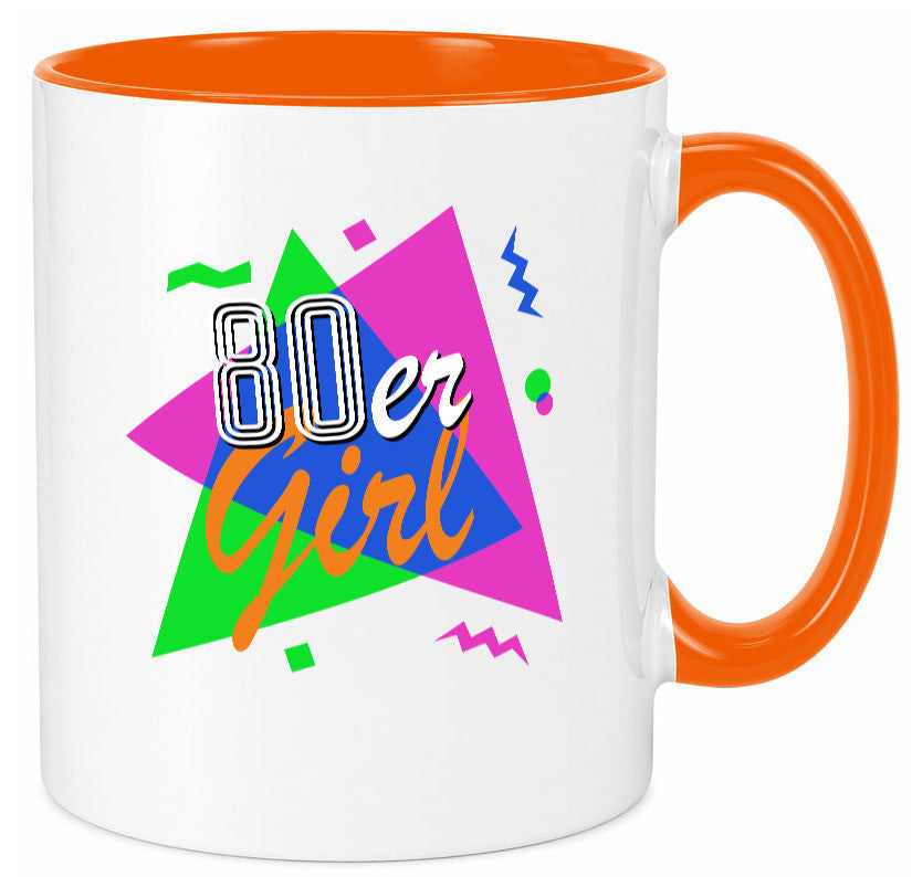 80er Girl - Jahre bunt + verrückt retro Humor Geschenkidee Tasse