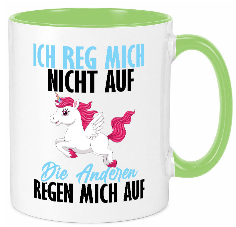 Ich reg mich nicht auf lustiger Spruch Geschenk Humor Geschenkidee Tasse