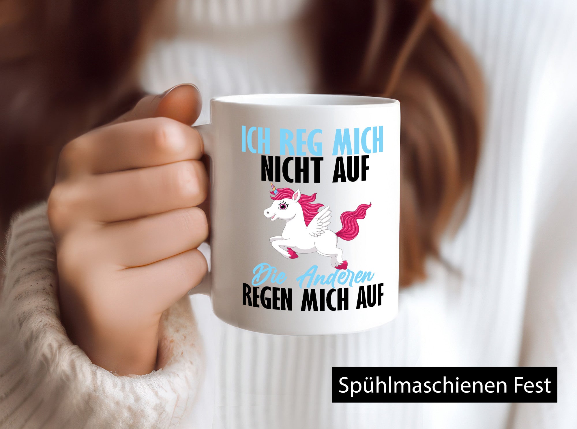Ich reg mich nicht auf lustiger Spruch Geschenk Humor Geschenkidee Tasse