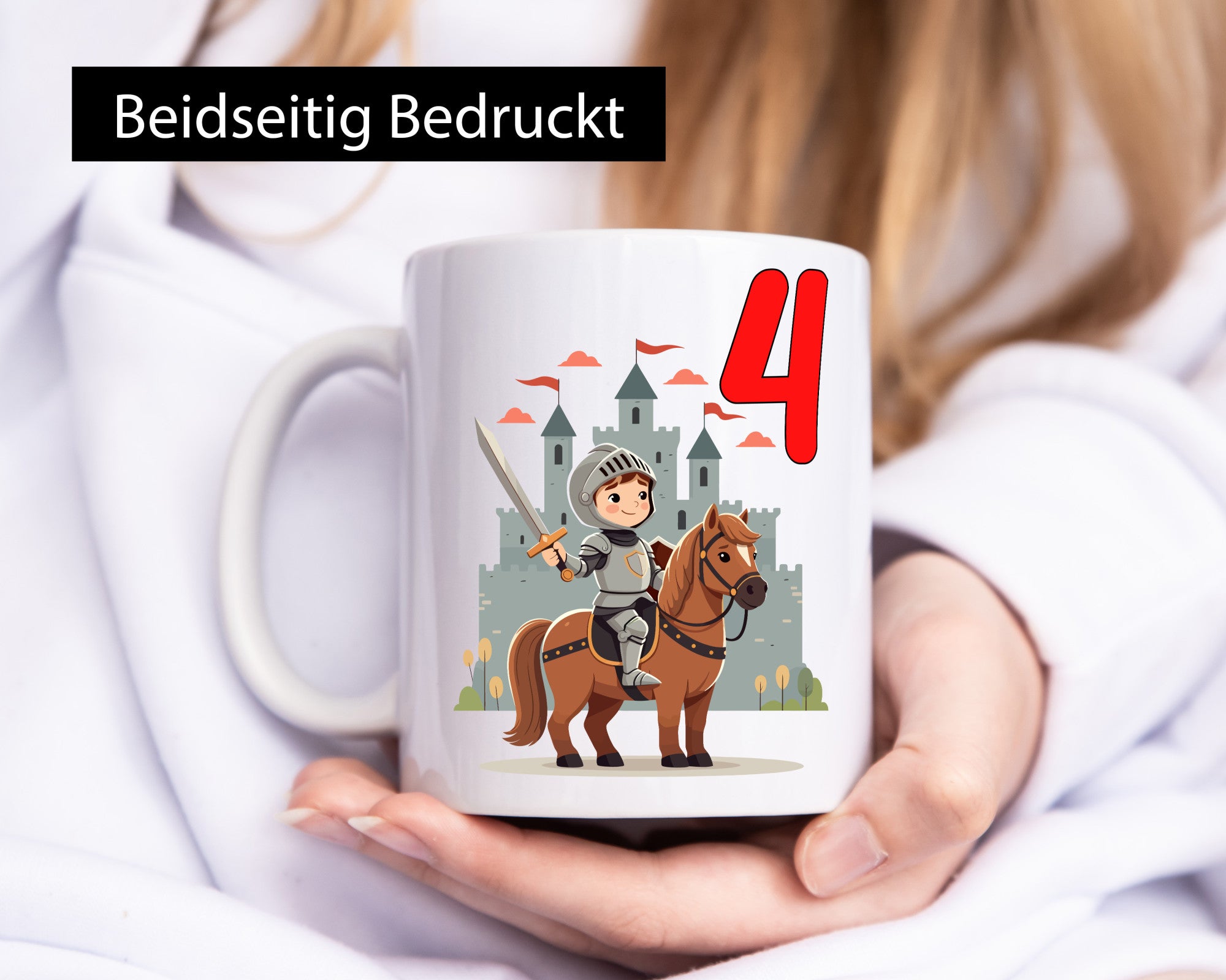 4. Geburtstag | 4 Jahre Ritter Junge Schloss Humor Geschenkidee Tasse