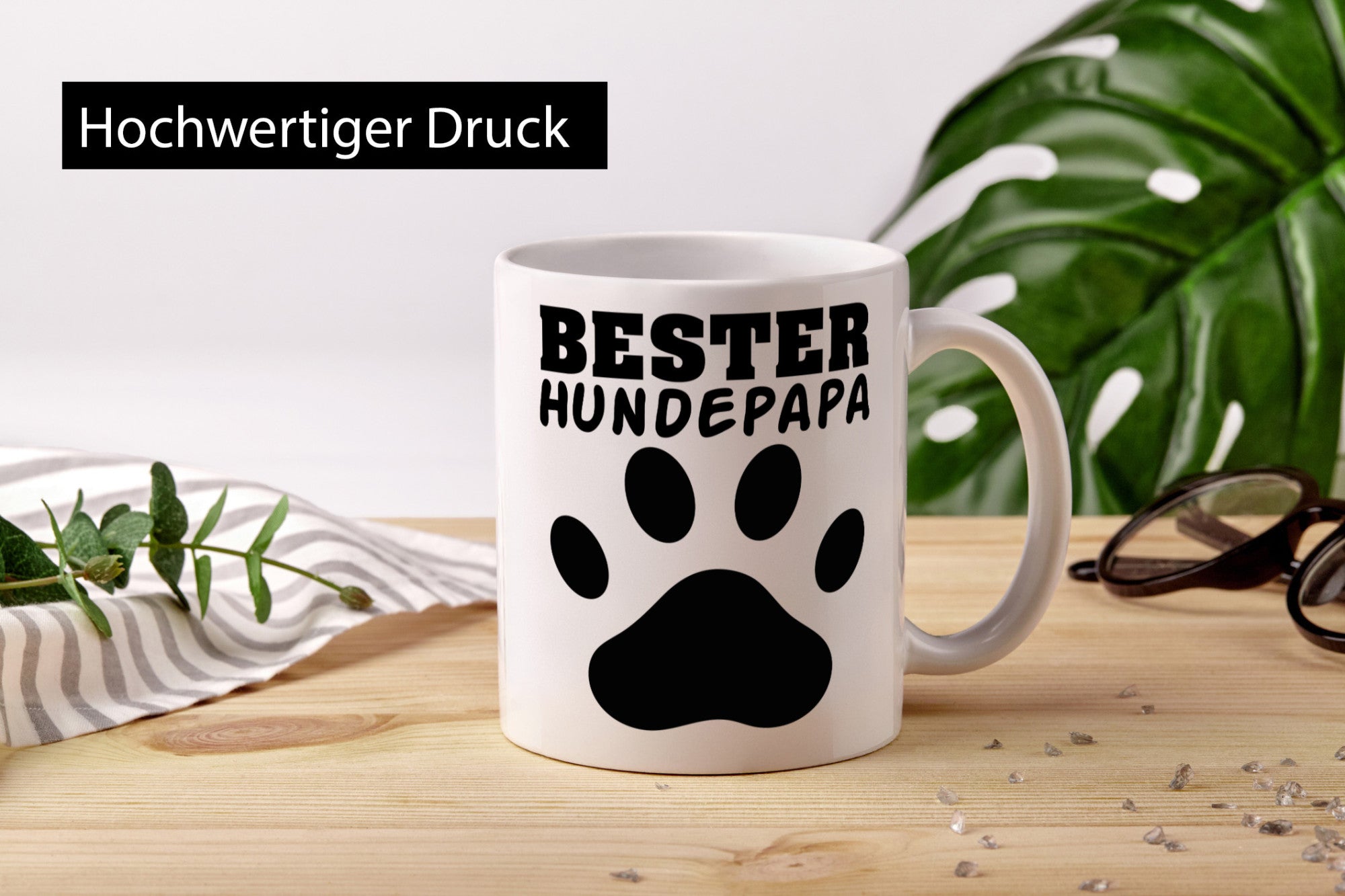 Bester Hundepapa | Hundebesitzer Tasse Pfotenabdruck Humor Tierliebhaber