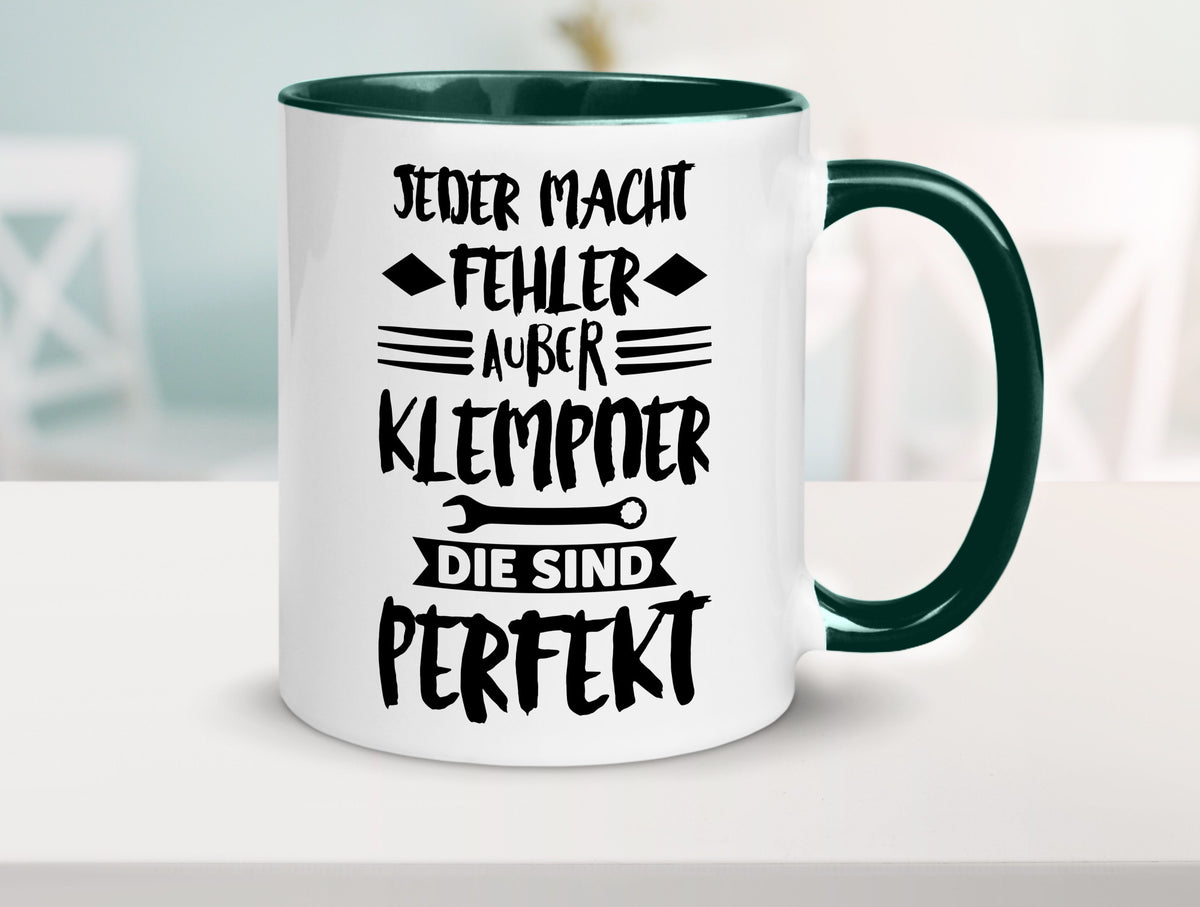 Jeder macht fehler nur Klempner sind Perfekt Humor Geschenkidee Tasse