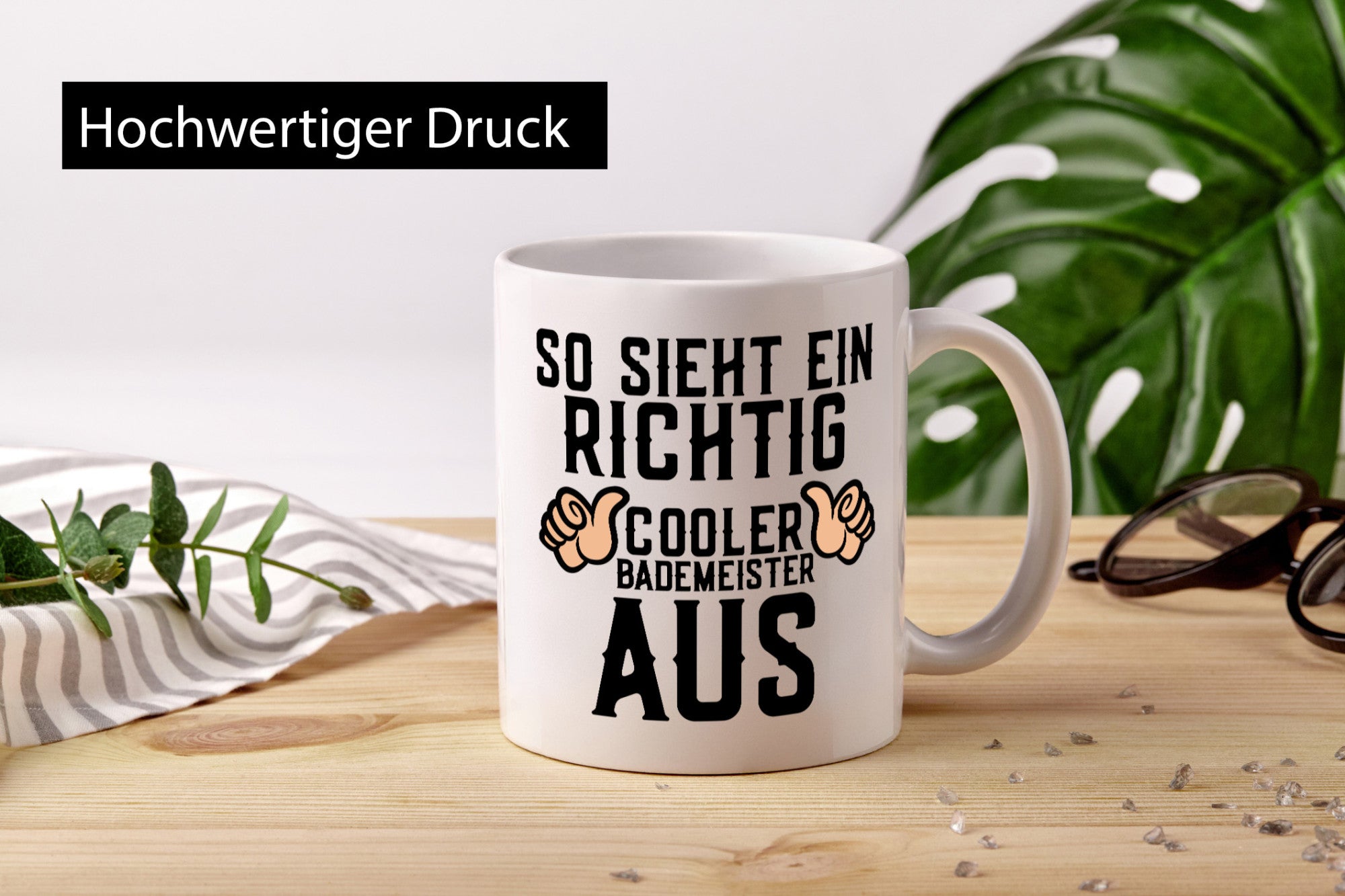 Richtig cooler Bademeister | Daumen hoch Schwimmbad lustig Humor Geschenkidee