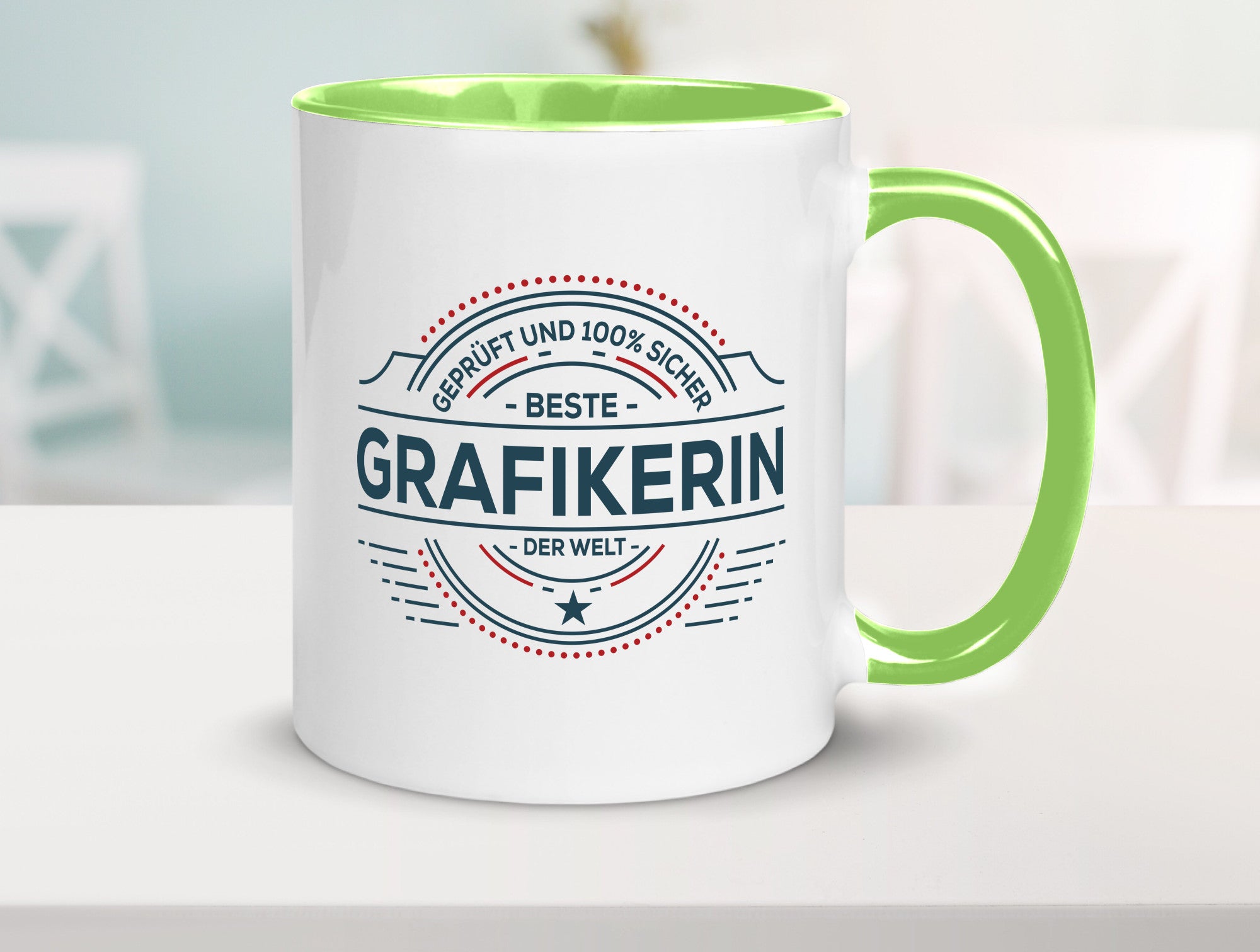 Geprüft und sicher: Grafikerin | Grafik Design Humor Geschenkidee Tasse