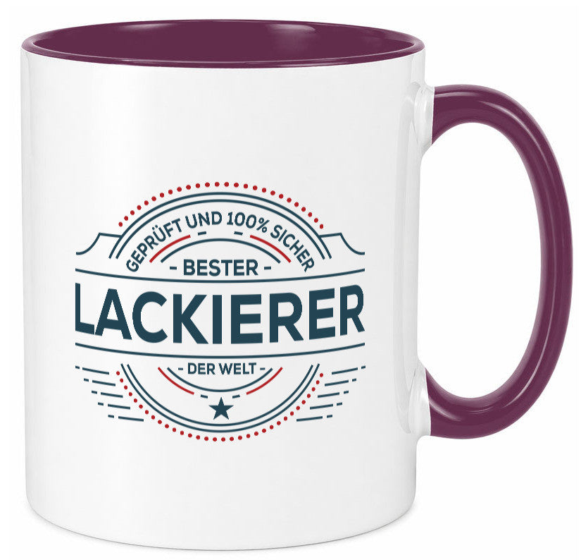 Geprüft und sicher: Lackierer | Definition lackieren Geschenk Humor Tasse