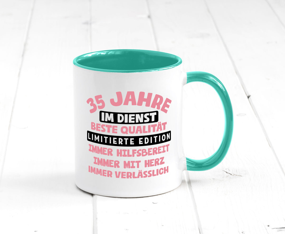35 Jahre im Dienst | Jubiläum Arbeit v11 lustig Kollegen Büro Geschenk Tasse