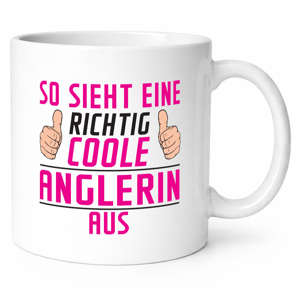 Richtig Coole Anglerin | Angeln Fischerin Humor Geschenkidee Tasse