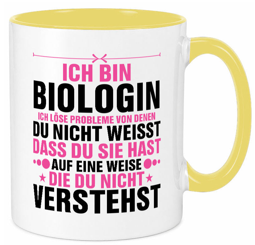 Löse Probleme: Biologin | Biologie Naturforscherin lustig Humor Geschenkidee Tasse