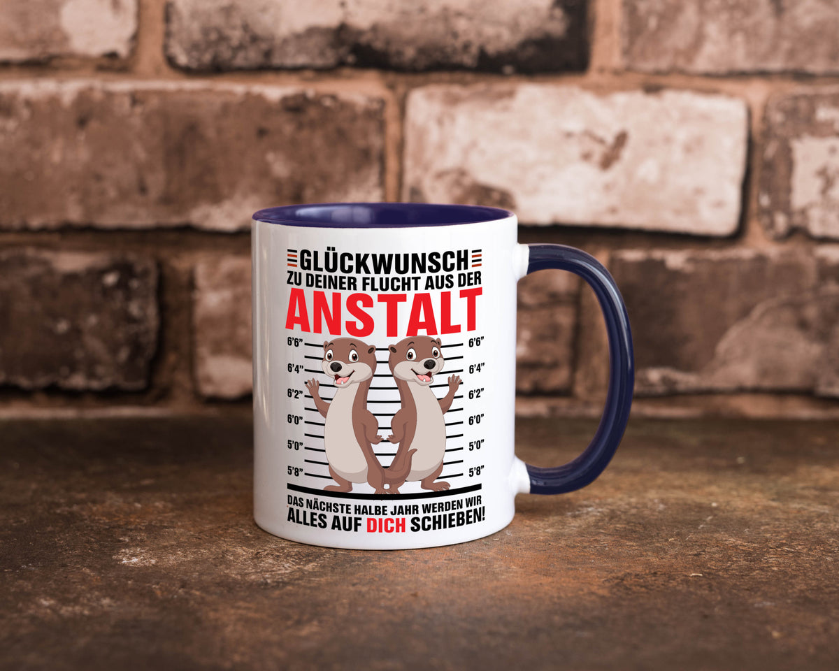 Glückwunch zur Flucht | Jobwechsel Arbeitskollegen Geschenk Arbeit Kollegen Tasse