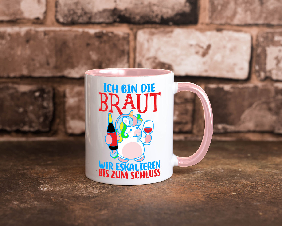 Junggesellinnenabschied | JGA Braut Einhorn Eskalation v2 lustig Humor Tasse
