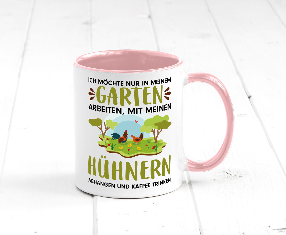 Garten Hühner | Gartenarbeit Tasse Bauernhof Spruch lustiger Geschenk Arbeit