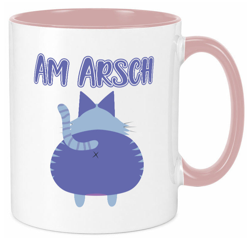 Am Arsch | Katzenmotiv Tasse Kollege Katzenbesitzer Geschenkidee Arbeit