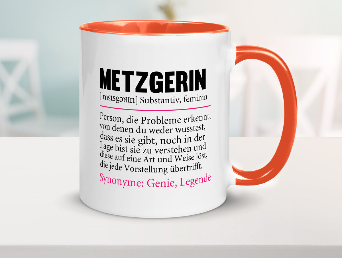 Metzgerin | lustig Fleischerin Humor v2 lustiger Spruch Geschenk Geschenkidee Tasse