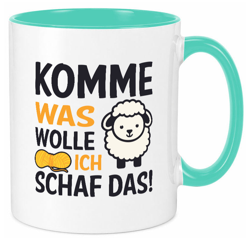 Komme was wolle, ich schaf das | Wolle Humor Geschenkidee Tasse