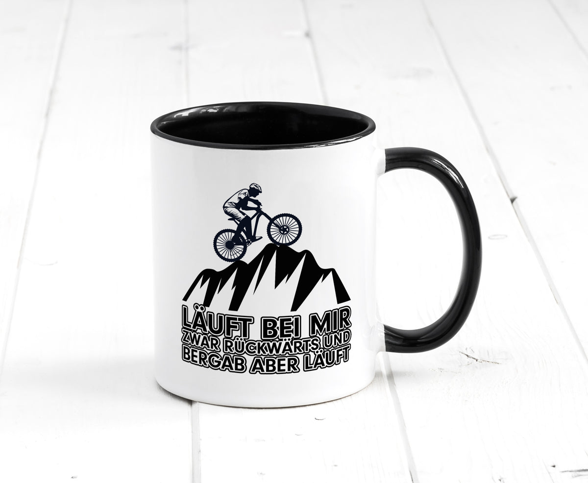 Läuft bei mir | Pechvogel Tasse Radfahrer Statement Humor Geschenkidee